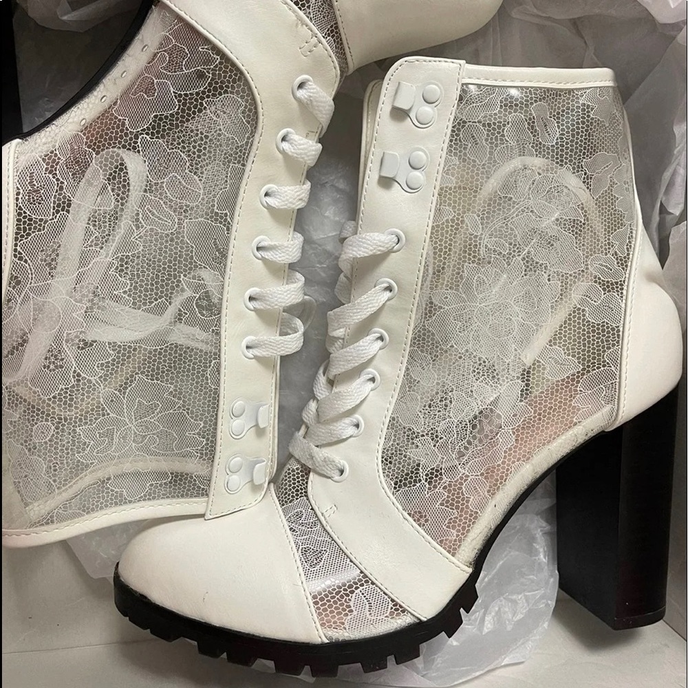 White Lace Booties